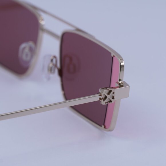 Off-White OERI14A CORTEZ 7628 Sunglasses Gold Rectangle Frame, Burgundy Lenses - Picture 10 of 11